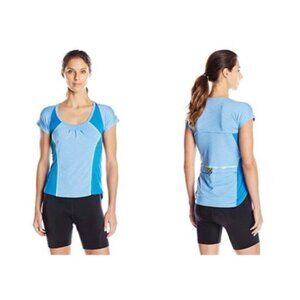 MOXIE Cycling Azure Wrap Solid Tee Shirt Small